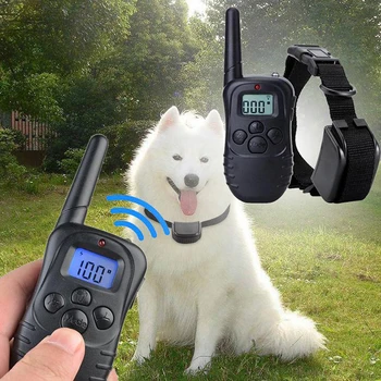 300M do Cão de Estimação Anti Latido Colar do Treinamento com Display LCD Choque de Controlo Parar de Latir do Cão Equipamento de Treino E-colar de Treinador