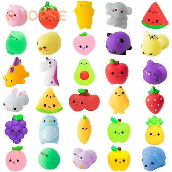 30Pcs Kawaii Squishies Mochi Frutas Animais Molinho Brinquedo Para Crianças Stress Bola Squeeze Favor de Partido de Alívio de tensão Presente de Aniversário 1