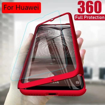 360 Cobertura Total De Luxo À Prova De Choque Caso Para Huawei P20 P30 P40 Lite Mate 30 20 10 Lite Y6 Y7 Y9 Pro P Inteligente 2019 Proteção Casos 1