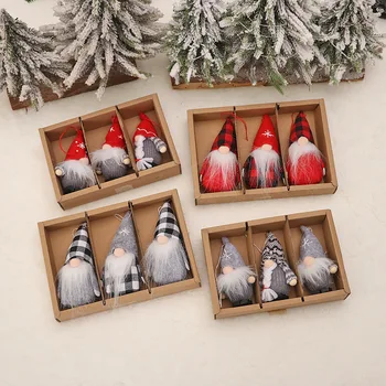 3pcs de Natal Mini Boneca de Natal de Decoração para a Casa de 2022, a Árvore de Natal Pingente Gnome Boneca de Natal de Crianças Presentes de Ano Novo 2023 Navidad