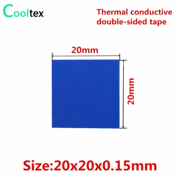 40pcs 20x20x0.15mm Condutor Térmico Adesivo de Transferência de Fitas Dupla Face Para Eletrônicos Dissipador de calor do Radiador Led de Refrigeração