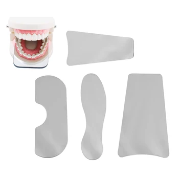 4Pcs/caixa Dentários em Ortodontia Dental Fotografia de duas Faces Espelhos Dental Ferramentas Refletor de Material de aço inoxidável de Odontologia