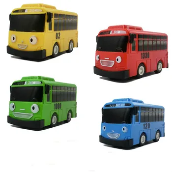 4pcs/set Censurar o pequeno ônibus coreano Amina oyuncak araba modelo de carro mini plástico puxar de volta censurar ônibus para as crianças menino de presente de Natal 2