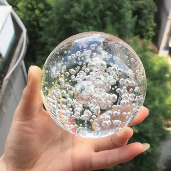 60mm Transparente Bolhas Bola de Cristal Feng Shui Magia Bola de Vidro Boa Sorte Globo em Miniatura a Decoração Home Office Ornamentos