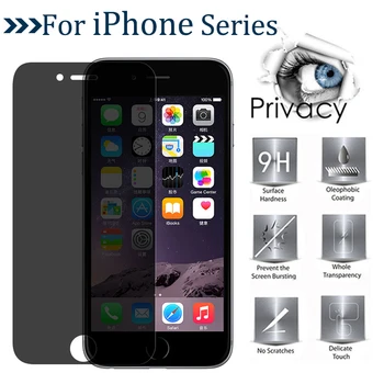 9H Anti Privacidade Protetor de Tela para o iPhone 8 7 Plus 6, 6s Mais 5 de 5 anos SE Vidro de Proteção Para o iPhone XS Max XR X Anti Spy 1