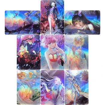 9Pcs/set Menina Anime Cartões de memória Flash Ayanami Rei Tokisaki Kurumi Nezuko Tsukino Usagi ACG Kawaii Anime Coleção de jogos de Cartas de Dom Brinquedo