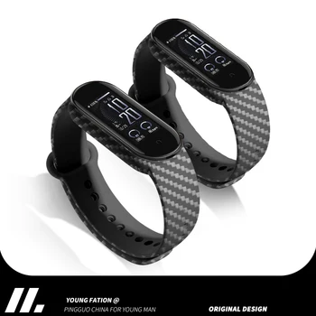 A fibra de carbono, Alça para Xiaomi Mi Banda 6 5 4 pulseira de silicone Esporte relógio de pulseira de Miband band6 band4 para Xiaomi mi band 3 4 5