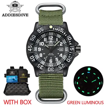 Addies Homens Militar Relógios de Lazer, Esportes ao ar livre Luminoso do Relógio Multi-funcional da OTAN nylon Impermeável Homens Relógio de Quartzo 1