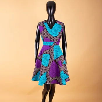 Africana Mini Vestidos para as Mulheres Africanas Roupas Manto Africaine Bazin Riche Maxi Vestido Sexy Lady A722523 2