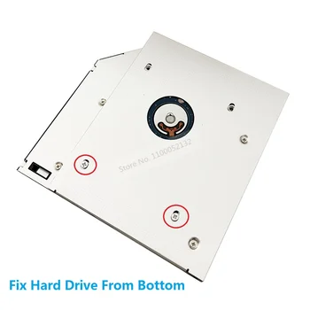 Alumínio 2ª Unidade de disco Rígido HDD SSD Caso Óptico Caddy SATA para Fujitsu Lifebook E751 S751 E752 E780 E781 E782 T900 T901 S780 S710 2