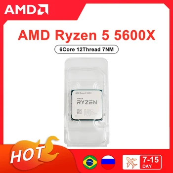 AMD Nova Ryzen 5 5600X R5 5600X CPU Processador de Desktop Gamer Processador de 3.7 GHz de Núcleo 6 12-Thread 7NM AM4 5600x Ryzen Acessórios
