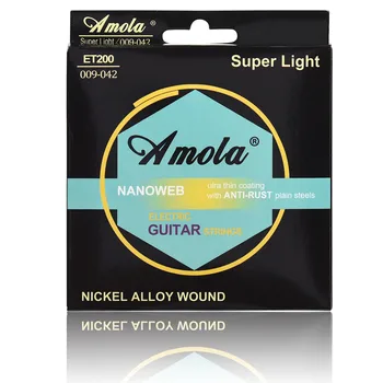 Amola ET200 .009-.042 Elétrico de cordas de Guitarra liga de níquel ferida instrumentos musicais guitarra acessórios