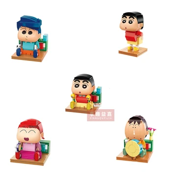 Anime Shin-Chan do Pastel Figuras de construção de blocos de tijolo em Japonês Figura Kawaii Bonecas Presentes para as Crianças Brinquedos Apresenta 1