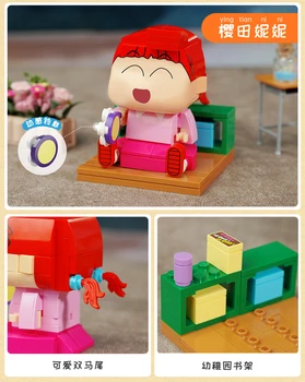 Anime Shin-Chan do Pastel Figuras de construção de blocos de tijolo em Japonês Figura Kawaii Bonecas Presentes para as Crianças Brinquedos Apresenta 2