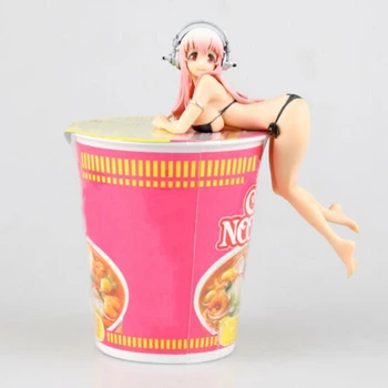Anime Super Sonico Cup Noodle Rolha de Maiô de PVC Figura de Brinquedo Sexy Modelo de Ação desenho animado Japonês Figurinhas Colecionáveis Boneca Brinquedos
