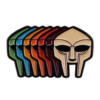 Arco-íris MF Doom Máscara Broche Insignia Esmalte Pin Gladiadores Estilo Punk Acessórios Pins, Emblemas 1
