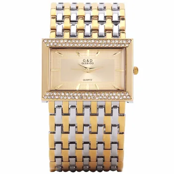 Até 2018, a G&D de Prata de Luxo, Mulheres Pulseira Relógios de Moda Quartzo relógio de Pulso Vestido das Senhoras Relógio Bandas de Aço Relógio Feminino Presente 1