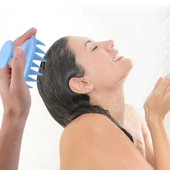 Banheira couro Cabeludo Massagem SPA Shampoo de Lavagem Pente de Silicone Dentes Limpeza do Cabelo Escova de Cabelo Escova de Limpeza Massager
