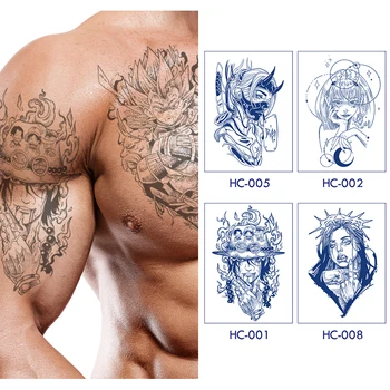 Fim 61pcs/set Temporária Estêncil da Tatuagem de Tigre de Águia, Corpo de Lado a Arte de Henna Aerógrafo Reutilizáveis Estêncil da Tatuagem Para Mulheres E Homens \ Beleza & Saúde | Arquitetomais.com.br 11