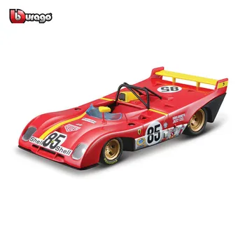 Bburago 1:43 Ferrari 312P 1972 Clássico 24 HEURES DU MANS Luxo de Corrida Fundido Modelo de Carro Coleção de Brinquedos de Presente