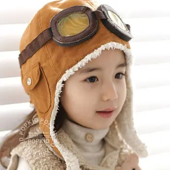 Bebê Chapéus De Inverno Quente Piloto Caps Para Os Meninos Engrossar Lã Dentro Chapéu De Aviador