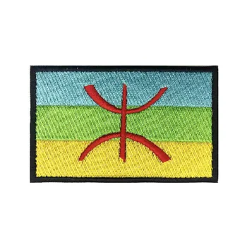Berberes Do Norte De África Bandeira Patches Braçadeira De Patch Bordado De Hook & Loop De Ferro No Bordado Velcros Emblema Militar Listra