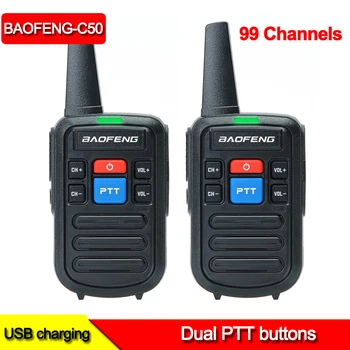 BF C50 walkie talkie Presunto estações de rádio 99Channel rádio baofeng Portátil de rádio de Duas vias comunicador walkie talkie transceptor 1
