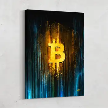 Bitcoin Criptografia de Arte de Luxo de Lona da Pintura de Pôsteres e Impressões de Arte de Parede Fotos De Sala de estar Decoração de Casa sem moldura