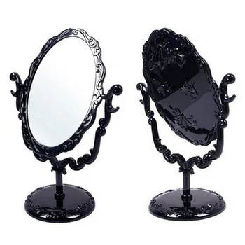 Borboleta preta Giratória Vintage ambiente de Trabalho Gótico Rosa Suporte Compacto Espelho de Maquilhagem Tamanho Pequeno, de Alta qualidade