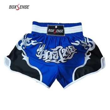Boxsense Shorts de muay thai Boxe MMA Luz Respirável Boxe Troncos de Impressão Grappling Sanda Shorts MMA Boxeo Kickboxing Calças