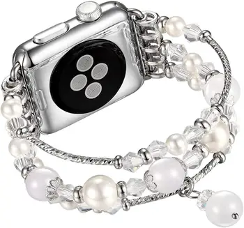 Bracelete pulseira Para Apple relógio Ultra 49mm 8 7 41 45mm para iwatch 6 5 4 3 2 38mm 40mm 42mm 44mm Artesanal de Mulheres Watchbands 1