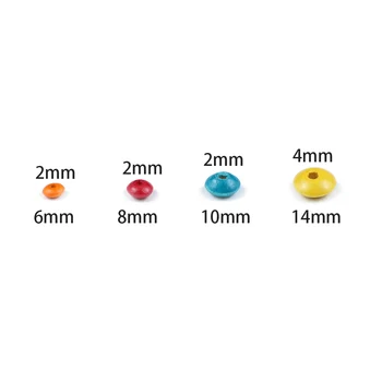 BTFBES 6*12/10*20mm do Cilindro espaçador de Madeira Miçangas Coloridas de madeira Natural da cor Misturada Solta esferas De jóias, confecção de pulseiras de DIY 2