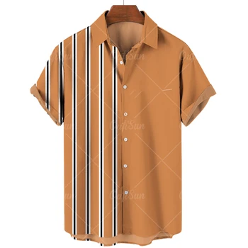 Camiseta masculina estampa Listrada Pulôver de Gola V Manga Curta Havaiano Férias Shirtfor do Verão Masculino de grandes dimensões Tops Camisa Solta Roupas