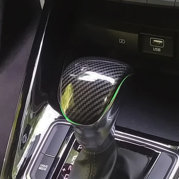 Carro da Alavanca de Cabeça Guarnições Para Kia Sorento MQ4 2021 Acessórios de decoração Automática da temperatura ABS com Fibra de Carbono Botão de Mudança de Cobertura
