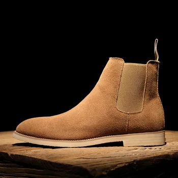 Chelsea Boots Homens Mais 45 46 Couro Outono Inverno Homens Botas, Botas femininas Britânico Homens de Negócios Sapatos Sapatos femininos 1