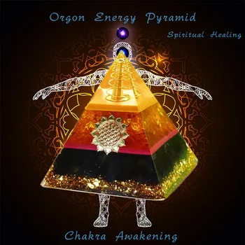 Citrino De Alta Qualidade Grande Orgone Pirâmide Preta Com Turmalina Cura De Resina De Pedra De Cristal Chakra Yoga, Meditação Orgonite 1