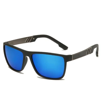 Clássico Óculos de sol Mens Polarizada Marca de Designer de Verão Proteção UV Vintage Condução TR90 o Óculos de Praça Óculos de Sol Masculino 2