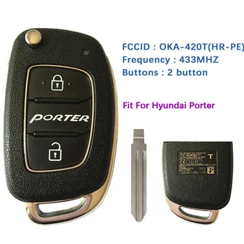 CN020104 Original 2 Botão Flip-Chave Para Hyundai Porter Remoto Freqüência de 433Mhz FCCID Número OKA-420T(HR-PE)