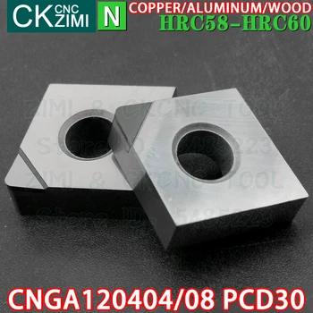 CNGA120404 PCD30 CNGA120408 PCD30 PCD inserir Diamante pastilhas de torneamento Ferramenta CNC de corte de Metal torno ferramentas CNGA para Cobre alumínio