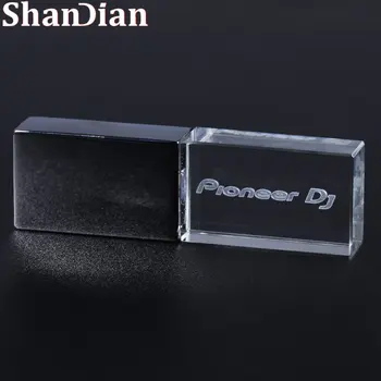 Colorido LED USB flash drive 128GB de logotipo Personalizado de Alta Velocidade de Escrita Leitura Memory stick luz de DJ da Pioneer premium pendrive de 64GB 2