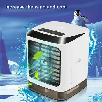 Condicionador de ar do ambiente de Trabalho, Ar Condicionado Com Controle Remoto Ar Fan Cooler Mini Umidificador de Ar da Ventoinha de Resfriamento de Carga USB
