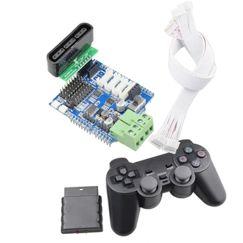 Controle de jogo sem fio para PS2 Controlador+ 4 Canais de Motor Servo Placa de Expansão para o Arduino UNO R3 Mecanum Roda do Robô 1