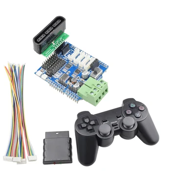Controle de jogo sem fio para PS2 Controlador+ 4 Canais de Motor Servo Placa de Expansão para o Arduino UNO R3 Mecanum Roda do Robô 2