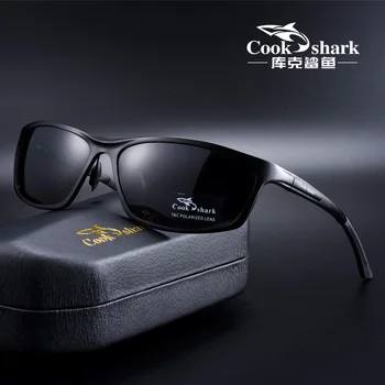 Cozinhe Tubarão 2020 novo óculos de homens, óculos de sol polarizados condução driver hipster de alumínio de magnésio de espelho