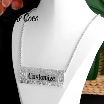 Cring Coco Nome Personalizado Colares Grandes Havaianas Personalizadas, Carta de Pingente Colar de Novo Ilhas Jóias para as Mulheres, os Homens Presentes 2021 2