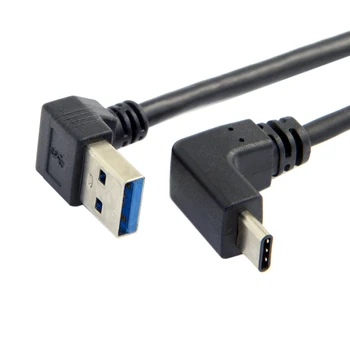 CYDZ USB 3.1 USB-C para Cima e para Baixo em Ângulo de 90 Graus para Baixo em Ângulo Um Macho Cabo de Dados para o Laptop e Tablet e Telefone