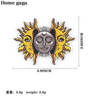 D2943 Homegaga do Sol e da Lua Etiqueta para Roupas Aplicações Manchas na Roupa Ferro Patch Bordado para a Mochila Emblema 2