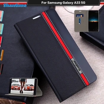 De luxo, capa de Couro PU Para Samsung Galaxy A33 5G Flip Case Para Samsung Galaxy A33 5G Caso de Telefone de TPU Macio de Silicone Tampa Traseira
