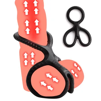 De Silicone, Pênis Anéis Masculinos Reutilizáveis retardar a Ejaculação Escroto Escravidão Bens do Casal Pau Ereção Brinquedos Eróticos Pau Anel para Casal