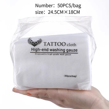 Descartáveis, 50pcs/Bag Tatuagem Limpe com Papel Toalha de Tecido de Arte do Corpo Permanente da Composição de Ferramentas de Limpeza Microblading Suprimentos